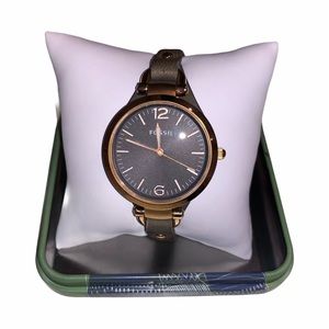 Watch- Dark Grey Band with Gold Studs